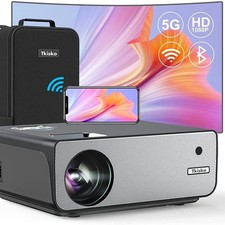 Mini Proiettore Tkisko Aggiornato 1080P WiFi Film Wireless Proiettore Portatile