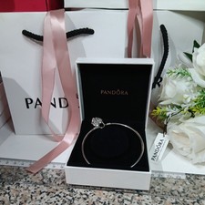  Genuine Pandora Family Tree of love Heart Clasp bangle Bracelet , 21cm 