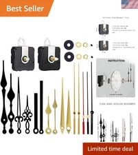 2-Piece Silent Clock Movement Kit with 6 Hands - DIY Repair & Replacement