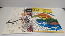 Adult Coloring Books, Mixed Lot Of 3-NEW, Calm Coloring, Art Edge, Nature