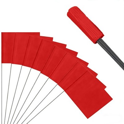 50 Pack Red Marking Flags 13 Inch Yard Lawn Boundary Dog Training Survey Markers