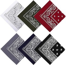 100 Cotton 27 X 27 Inches Large Bandanas Set Of 6 Neutral Colors