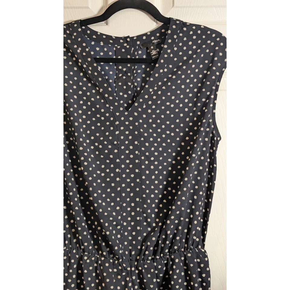 Mameluco para mujer AQUA negro a lunares cuello en V sin mangas informal talla L Foto 3 de 4