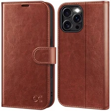 iPhone 16 Pro Max Wallet Case, PU Leather Flip Folio with Card Holders, RFID Blo