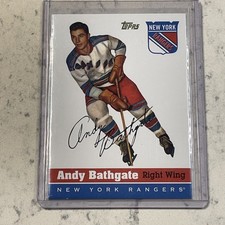 TOPPS 2002 ANDY BATHGATE NHL #11 NEW YORK RANGERS 1954 ROOKIE REPRINT #4/15
