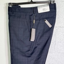 Michael Kors Men's Classic-Fit Wool-Blend Suit Pants Navy Plaid, 34x34 200