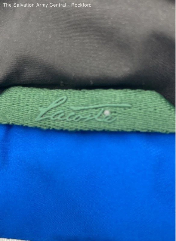 Lacoste Mens Blue Black Long Sleeve Full-Zip Pockets Puffer Jacket Size XL - Image 3 of 4