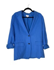 Loft Blue Linen Blazer Size 8