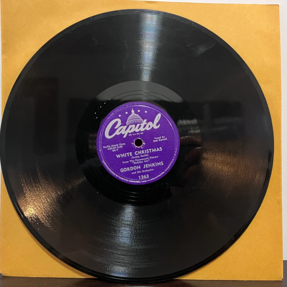 GORDON JENKINS - White Christmas / Chasing Rainbows 10" Shellac 78RPM Record - E - Image 2 of 4