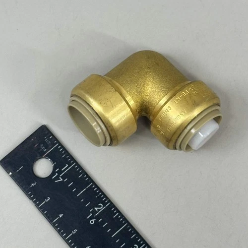 JONES STEPHENS Plumbite 90 Elbow Push On 3/4"x3/4" Brass C77426LF - Picture 6 of 8