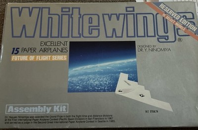 White Wings Future of Flight by Ninomiya Assembly Kit 11/15 Paper Airplanes 1990