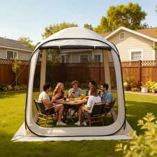 Uimoso Pop-Up Screen House Tent 6 x 6 ft Camping Mesh Gazebo 4-6 People with Bag