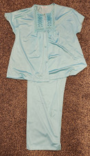 Vintage Vanity Fair Dacron Polyester Nylon Pajama Set Womens Large Made In USA