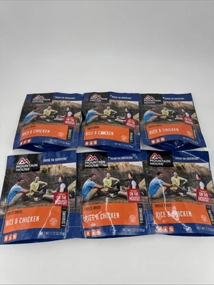 Mountain House Rice and Chicken Freeze-Dried Emergency Food Lot of 6