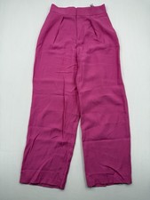 Zara high-waist, wide-leg trousers in a hot pink Size Medium Size 28