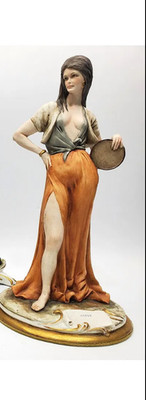 La Gitana Gipsy Vintage Capodimonte Porcelain Figure