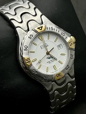 Vintage ESQ Movado Freedom Mens 40mm Swiss Quartz Watch Date Steel Case Bracelet