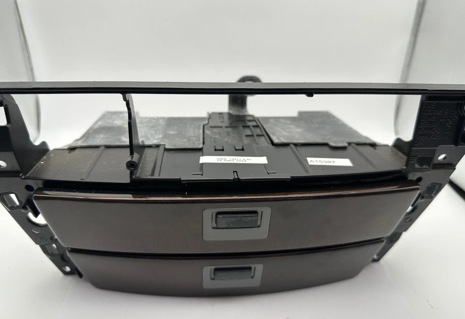 OEM 02-08 BMW 745Li 745i 750Li 760Li consola central doble bandeja de almacenamiento madera Foto 3 de 4
