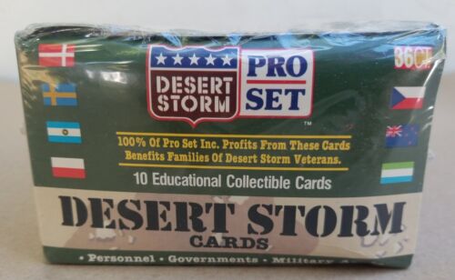 Juego de tarjetas coleccionables Desert Storm 1991 vintage caja sellada de fábrica - Imagen 1 de 5