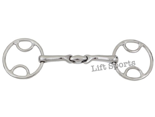 Horse Snaffle Bit Bevel Loop Ring Wilkie Lozenge Fat Stainless Verbindend Angle - Picture 2 of 7
