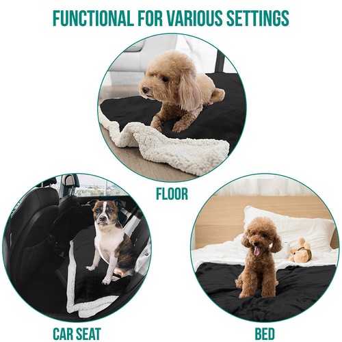 Manta lavable para mascotas lana perro gato cama suave sherpa reversible para perro cálida - Imagen 7 de 57
