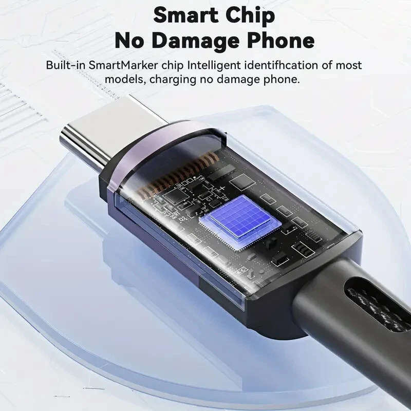 Fast Charger and Data Transfer Braided USB Lead Cable Type A to C 120W 7A - 2M - Image 2 of 4