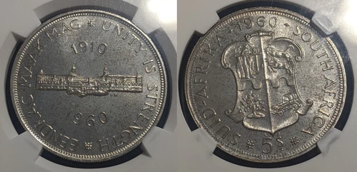 South Africa 1960 Proof 5 Shillings NGC PF66 GEM UNC KM# 55 #1882