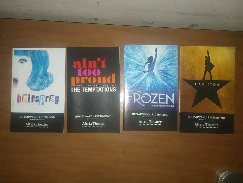 Lot Of 4 Playbills Altria Theater Hamilton Frozen Hairspray Ain't Too Proud