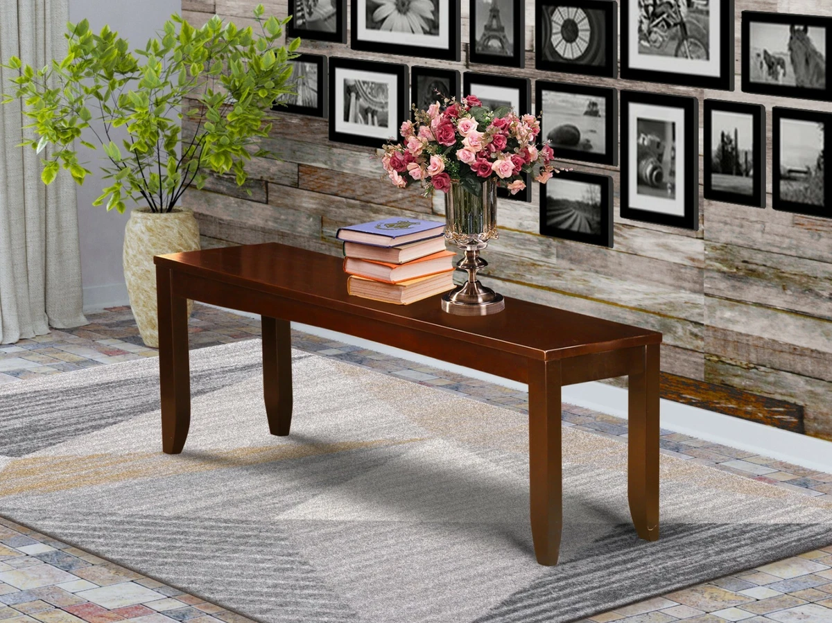 Solid wood Lynfield kitchen dining bench in espresso from East West Furniture