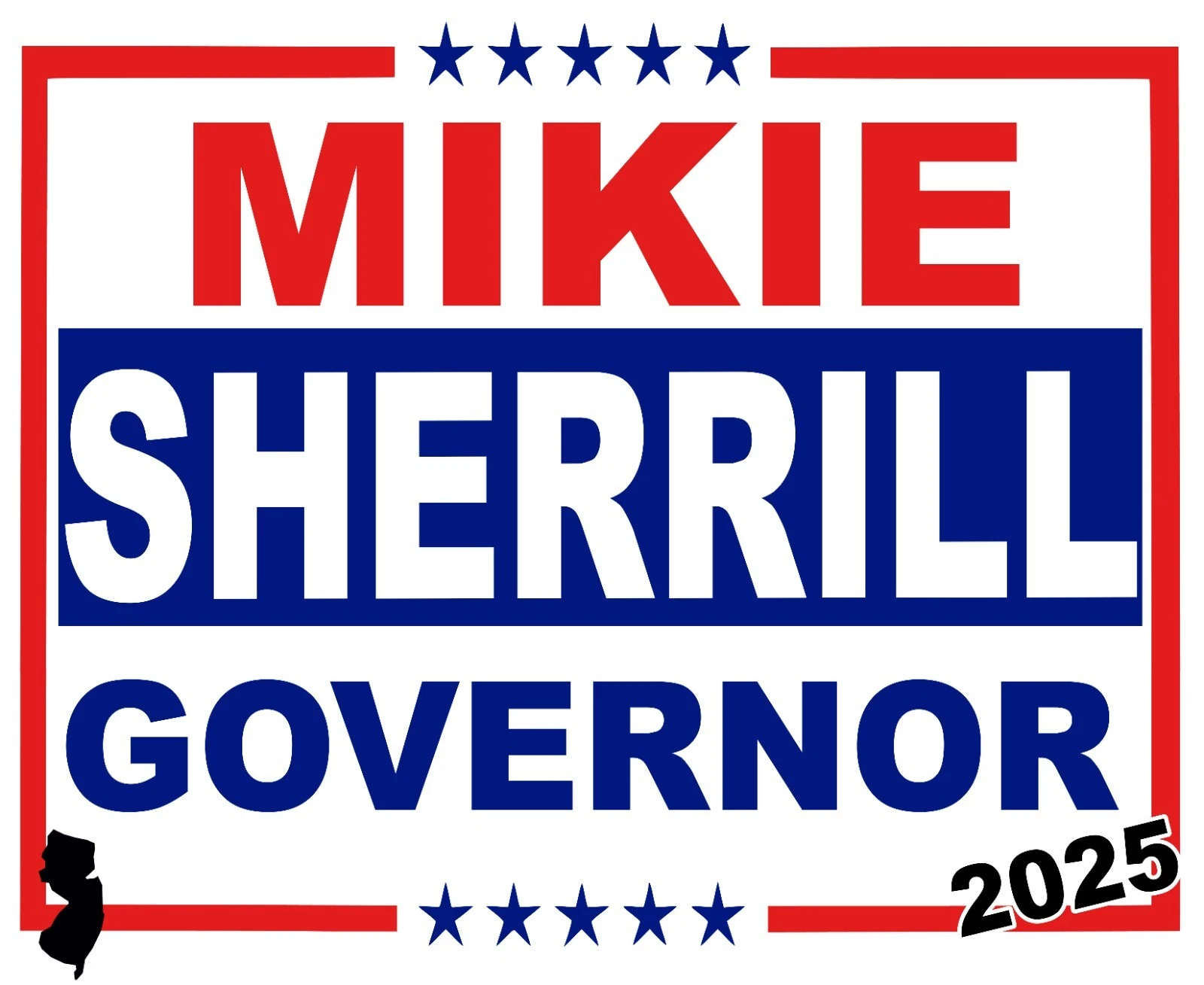Mikie Sherrill Jersey Governor Election Yard Sign with Stake