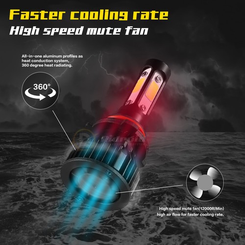 2x 4-sides 9006 LED Headlight Bulb Conversion Kit Low Beam 6500K Super Bright - Picture 8 of 19