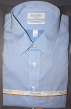 Roundtree Yorke Dress Shirt 16 - 33 Full Fit Denim Blue Dobby Stripe NWT