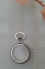 Magnifying Glass Statement Necklace pendant watch silver chain long adjust fine