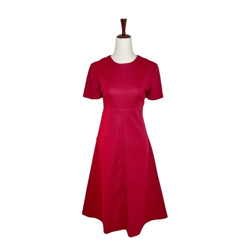 red dress empire waist Smihono Summer Empire Waist Split Midi Corset Dresses A Line Puff Sleeve Sundress Casual Lace Up Dress for Women Going Out Red XL