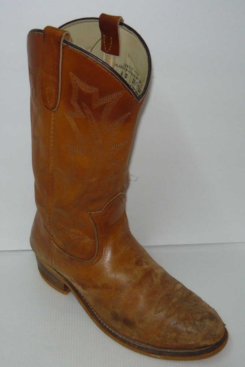 Vintage Miragum Sole Leather Tan Boots Mens Sz 8D | eBay