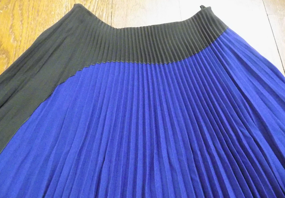 Falda PRADA Negra Azul Acampanada Acordeón Plisada Retro ADORABLE 26W Talla 38S 4 Foto 2 de 4