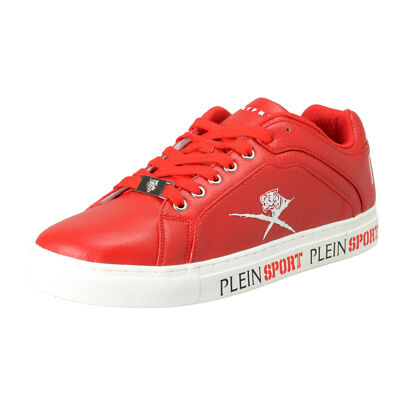 Baskets Plein Sport Julian Rouges - Toile Et Caoutchouc - Tailles Disponibles - Neuf Avec Boîte