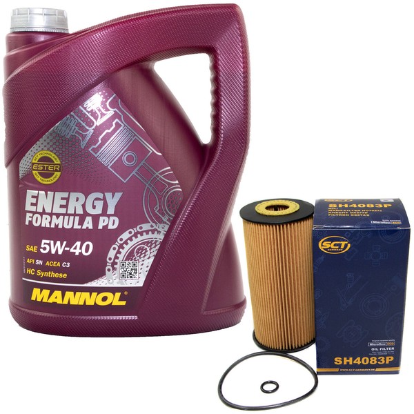 MotoröL Set 5W-40 5 Liter + ÖLfilter SH 4083 P FüR Hyundai Grand Santa Fe 2.2-image