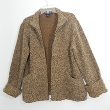 Exofficio Nubby Wool Blend Cozy Zip Front Jacket Coatigan L