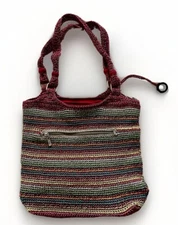 The Sak Bag Large Cambria Crochet Knit Rainbow Hobo Tote Shoulder Purse Boho