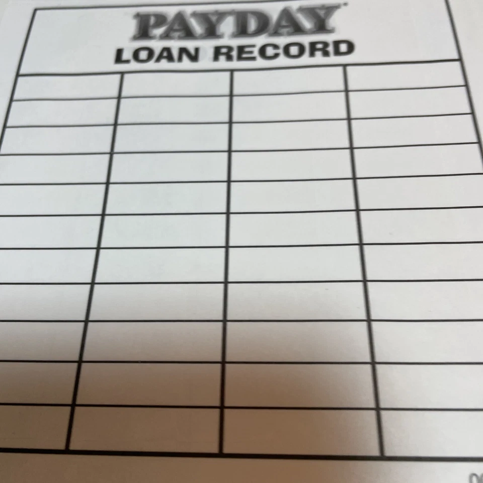 1994 Pay Day Game Replacement Parts Loan Record Pad Double-Sided 26 Sheet B2 - Image 4 of 4