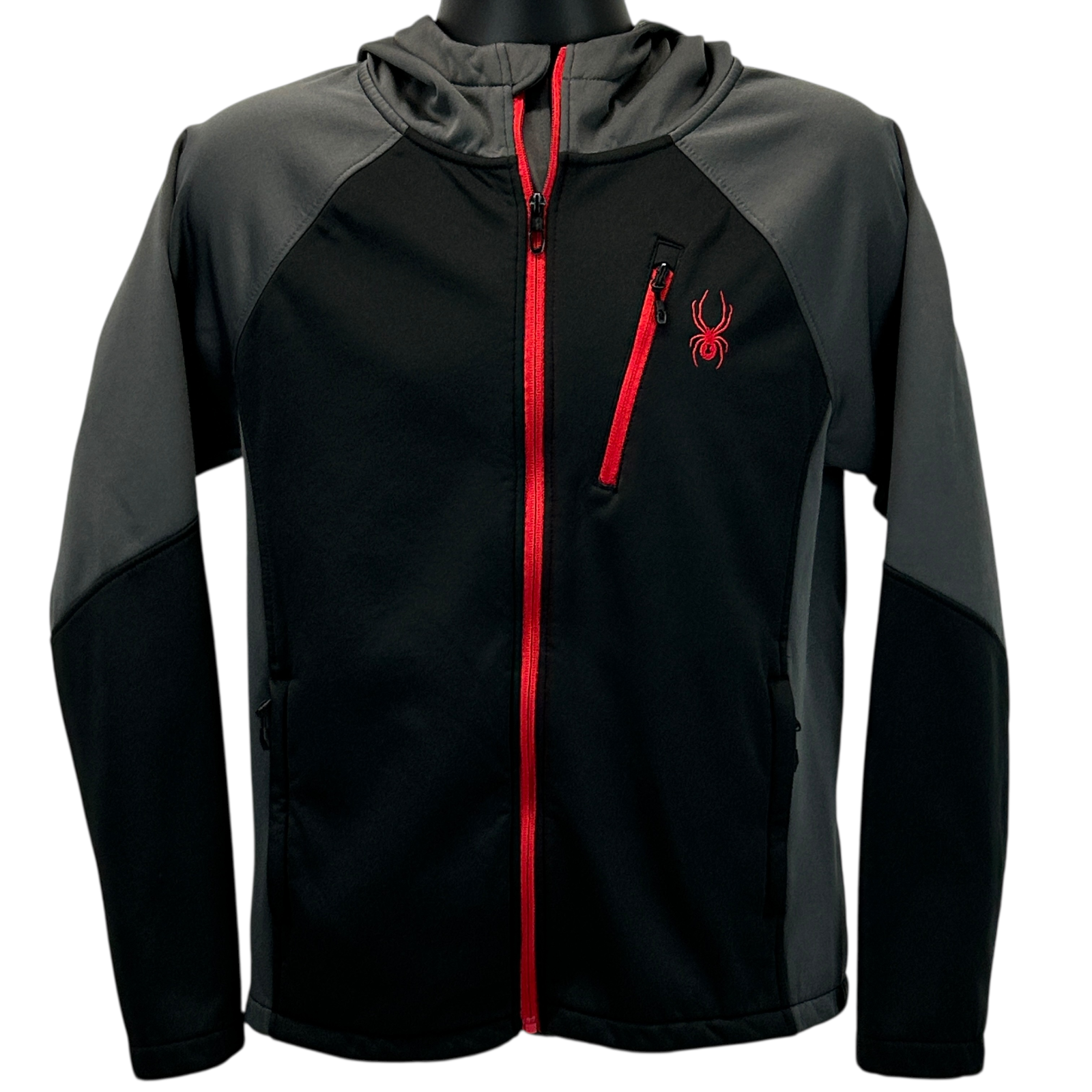 Spyder Mendoza Mens S Small Black Full Zip Hooded Softshell Jacket SPFFM193