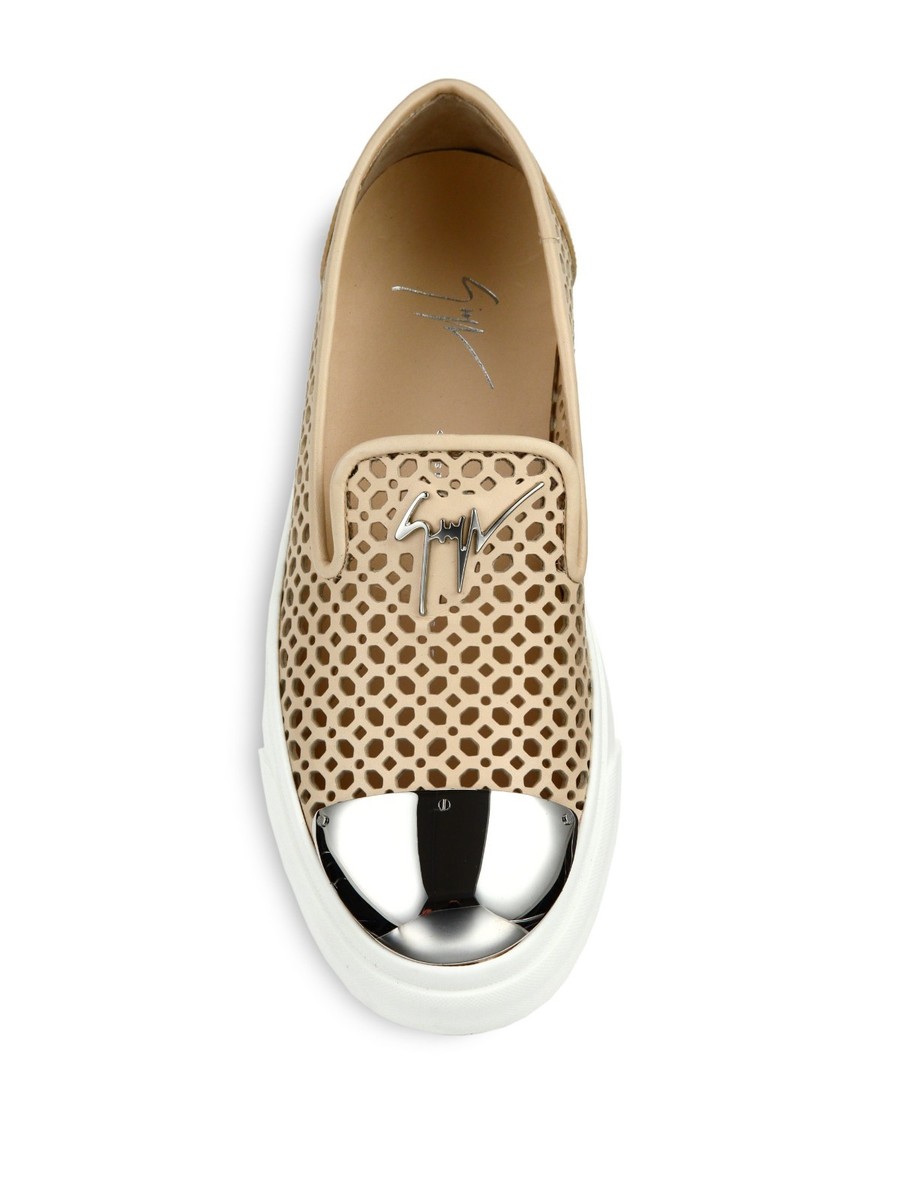 Giuseppe ZANOTTI LONDON LOGO PERFORATED SKATE SNEAKERS 