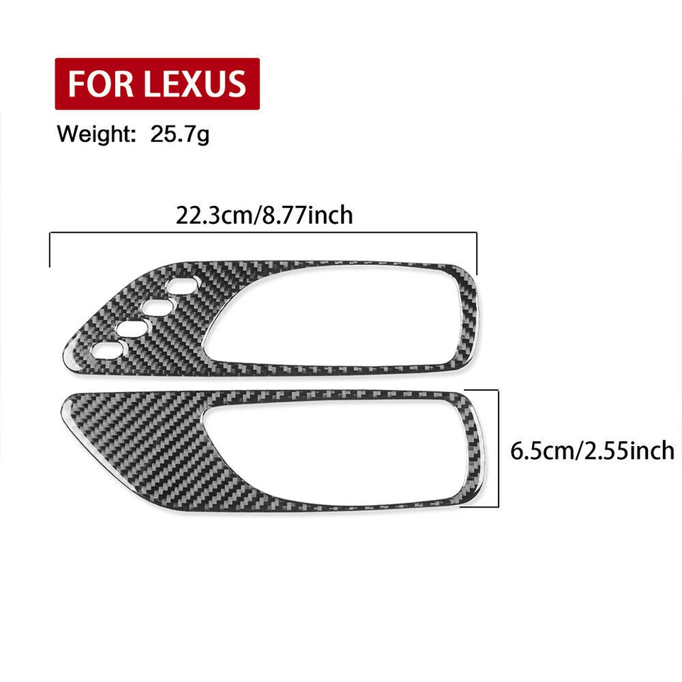 Отделка крышки рамы внутренней дверной ручки из углеродного волокна винил для Lexus RC300 350 200T - Изображение 3 из 4