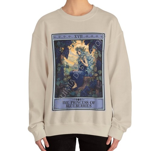 The Princess of Blueberries Tarot Card Sweatshirt - Picture 5 of 13