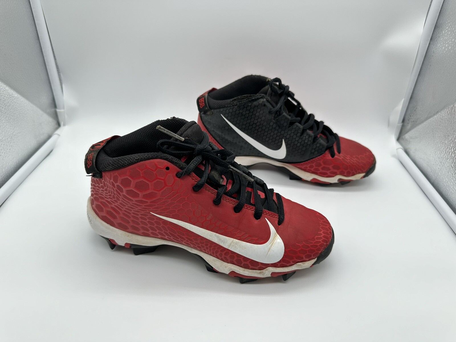 Nike Fastflex 856 Trout Baseball Cleats Black Red Boys Youth 3.5Y