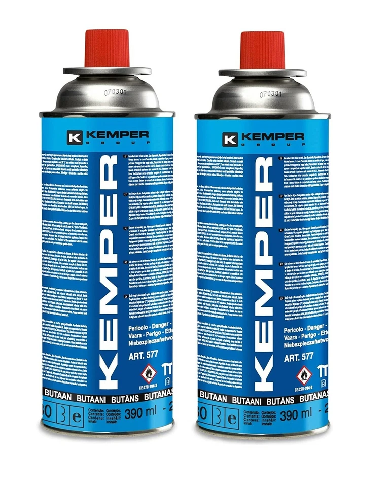 BOMBOLETTA CARTUCCIA A GAS KEMPER 577 CON 227 GR DI GAS BUTANO *** 2 PEZZI ***