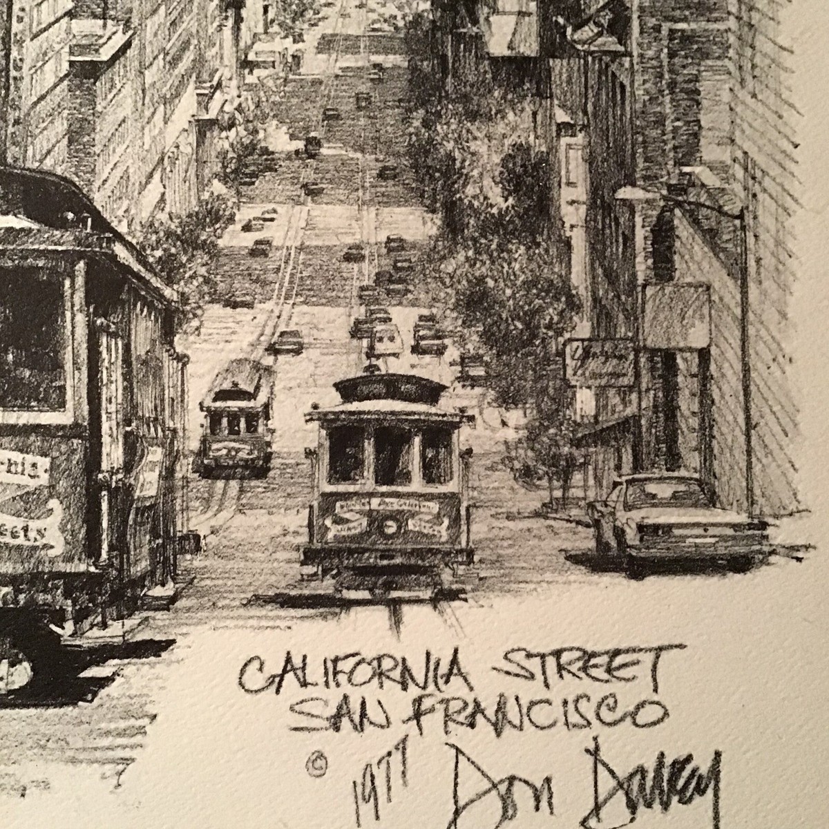 Don Davey 「California St San Francisco」 Don Davey Signed Art Print California Street San Francisco 5