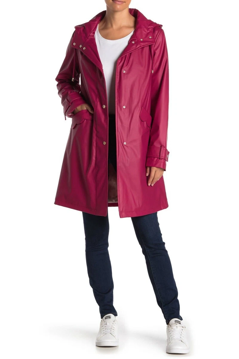 NWT Kate Spade Scallop Pocket Water resistant Coat POKEBERRY sz 10