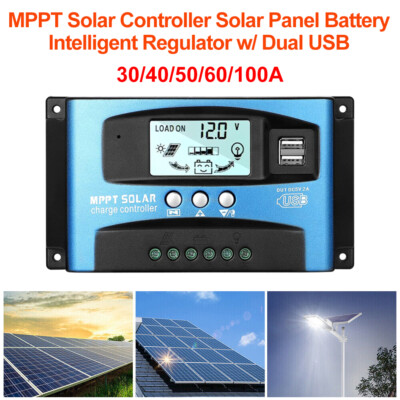 Solar Laderegler 10A/20A/30A/100A PWM Solar Panel Controller Regulator Mit USB